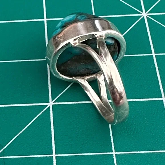 Egyptian turquoise sterling silver ring